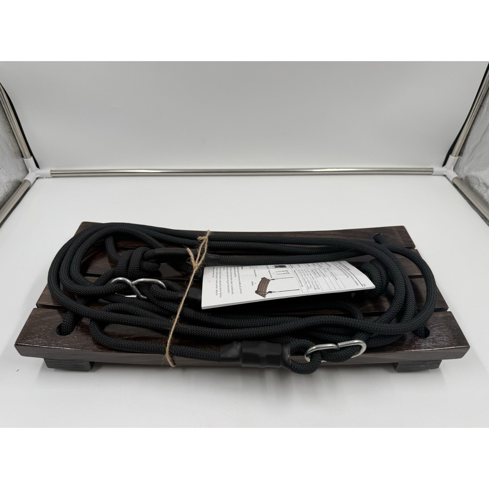 PELLOR Wood Tree Swing‎ Seat, Indoor Outdoor Rope 17.7x7.9x0.6 inch, Chocolate